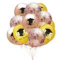 Rose gold and gold graduation balloons set with confetti and We Did It prints - Rose Gold Gold Rose Gold Sequin Small Set