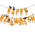 Festone Happy Halloween con carattere effetto sangue e icone classiche per decorazioni - Banner
