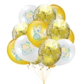 Cartoon kitten birthday latex balloon set with gold confetti and blue cat prints - Gold Yarn Cat/White Lazy Cat/Gold Sequin Style