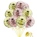 10-piece transparent 18th birthday confetti balloons with crown and gold ribbon - 18 Years Old
