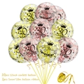 Set of 10 transparent 12-inch balloons with 30th birthday print and golden confetti - 30 Years Old