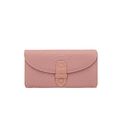 Kurze Damen Geldbörse in Rosa mit Krokoprägung und metallischem Verschluss - Rosa
