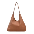 Sac cabas en cuir marron à grande capacité avec détail de couture verticale - Ensemble de Sous-sacs - Marron