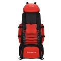 90L Outdoor-Wanderrucksack mit rot-schwarzem reißfestem Gewebe in der Vorderansicht - Rot