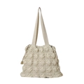 Schicke gesteppte Bubble-Tote-Bag in Cremeweiß mit doppelten Schultergurten für Damen - Graubeige