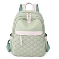 Sac à dos en nylon vert menthe avec motif matelassé et détails de rivets dorés - Vert