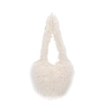 Bolso de mano de piel sintética blanco marfil con textura suave de invierno - Blanco