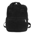 Mochila minimalista de pana negra para mujer con asas superiores y correas ajustables - Negro