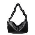 Chique zwarte hobo-tas met plooien en zilveren rits voor moderne damesmode - Zwart