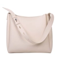 Borsa tote bianco crema in ecopelle con tracolla larga regolabile e fibbia dorata - Bianco