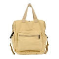 Mochila grande de lona caqui minimalista con correas ajustables y bolsillo frontal - Caqui