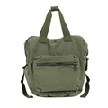 Mochila de lona verde militar de gran capacidad con correas ajustables para mujer - Verde