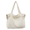 Minimalist off-white canvas tote bag with adjustable side buckles and large capacity - Off White