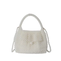 Elegante borsa a mano in perle bianche intrecciate con manico e tracolla - Stile 1 (Forma a Trapezio)