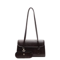 Dark brown retro underarm bag with a matching mini detachable storage pouch - Brown