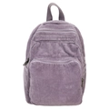 Mochila minimalista de pana lila claro con textura de canalé y bolsillos delanteros - Morado