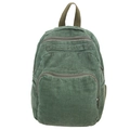 Mochila retro de pana verde para mujer con dos bolsillos delanteros con cremallera y asa - Verde