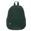 Retro dark green corduroy backpack for women, compact minimalist design for tablets - Green