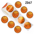 Rotolo da 500 adesivi olografici basket per giocattoli e decorazione diari fai-da-te - Stile Pallacanestro (ZD67)