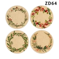 500 adesivi natalizi in carta kraft con 4 design di ghirlande di bacche rosse - Motivo Ghirlanda di Natale (ZD64) / ZD64