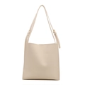 Minimalistische crèmewitte tote bag met verstelbare riemen van hoogwaardig kunstleer - Wit
