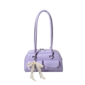Borsa bowling vintage lavanda con doppi spallacci e ciondolo di perle in pizzo - Con Ciondolo / Viola