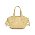 Hellgelbe Hobo-Tasche mit Webstruktur, Tragegriff und verstellbarem Riemen - Gelb