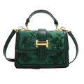 Borsa a mano verde scuro in pelle con ricamo a farfalla e catena dorata di lusso - Verde