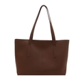 Brown large capacity tote bag with dual shoulder straps and vertical seam decoration - Brown