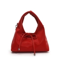 Elegante felrode handtas met strikdetail en afgerond gewatteerd handvat - Rood