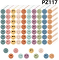 Close-up of Morandi boho smiley stickers featuring heart eyes and retro wink faces - 1 Pack / 10 Sheets (PZ117)
