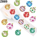 Rotolo da 500 adesivi natalizi impermeabili con vari motivi festivi per finestre e decorazioni - Serie Natalizia (ZB89) / 500 Adesivi/Rotolo