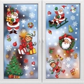 9 feuilles de stickers de Noël double face avec Père Noël, bonhomme de neige et sapins - Ensemble Père Noël Bonhomme de Neige (PZ129)