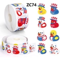 500PCS patriotic rubber duck stickers roll with American flag and Uncle Sam hat designs - ZC74 (3cm/1.2in)