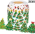 Close-up of Christmas bulletin board border roll with Santa and tree motifs - Christmas Tree Pattern (ZC65) / 33ft