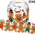 Detail of Christmas gingerbread man bulletin board border with wavy edges in a roll - Gingerbread Man Pattern (ZC66) / 33ft