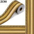 Detail of ZC90 antique gold wood grain border roll with embossed 3D vintage texture - Wood Grain Embossed Style / ZC90; 10M/33ft