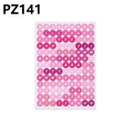 Dettaglio degli adesivi colorati con lettere e numeri per decorazioni fai da te scuola - Serie Rosa (PZ141) / Fogli Multipli