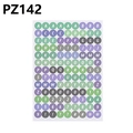 Set di adesivi tondi colorati con lettere e numeri per decorazioni fai-da-te - Serie Verde e Viola (PZ142) / Fogli Multipli
