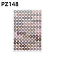 Detail view of round Morandi color letter and number stickers for DIY school decor - Morandi Soft (PZ148) / 10 Sheets Set