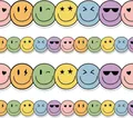 Detail van kleurrijke pastelkleurige smiley uitgestanste randen voor klas prikborden - 7.5cmx10m(ZB42)