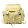 Mochila de nailon amarillo claro con hebillas ajustables y bolsillos laterales de cremallera - Amarillo