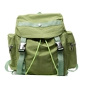 Mochila minimalista de nailon verde hierba con cordón y hebillas metálicas - Verde
