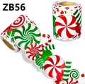 Christmas peppermint bulletin board borders with red and green candy cane wave design - 2.8 Inches / 7 cm (ZB56)