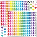 Bunte Herzaufkleber im Regenbogen-Set für Kinder-Bastelprojekte und Geschenkverpackungen - Herzstil (PZ113)