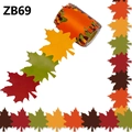 Autumn bulletin board border with colorful maple leaf die-cut designs for classroom decor - 3.1ft/8cm (ZB69)