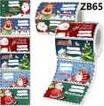 Dettaglio di 6 adesivi natalizi a rotolo con Babbo Natale e scritte Da-A per regali - 1 Rotolo/2,95 Pollici-7,5cm (ZB65)