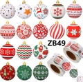 Détail de 15 autocollants de boules de Noël festives en rouleau avec motifs rouges et dorés - 1.2 pouce*3cm(ZB49)