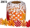 Detail of autumn maple leaf bulletin board border with red plaid and orange foliage textures - 2.8inch(ZB72)
