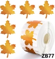 Rotolo di adesivi glitterati a foglia d'acero per regali del Ringraziamento e fai da te - ZB77 (2.5cm)